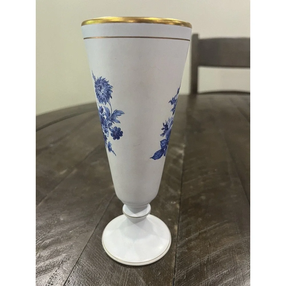 Flora Keramiek Vase Gouda Holland Blue‎ Rose 1834 Blue Interior Pedestal